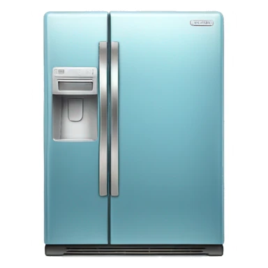Realistic metallic light blue fridge isolated.  sticker
