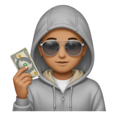 hoodie, sunglasses, money ALL SILVER sticker