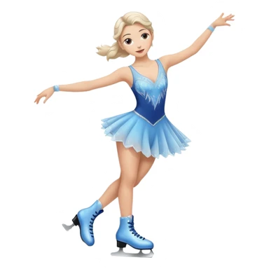 buz pıstının ustunde kayan,yarısma ıcın elbıse gıymıs ve artıstık hareketler yapan kadın emojısı  sticker