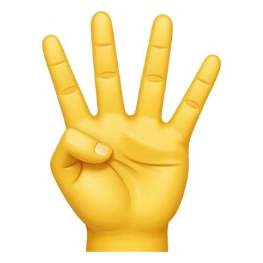 Victory hand sign with 3 fingers (yellow) sticker