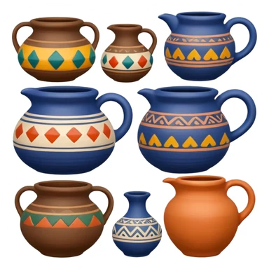 clay pottery with diffetent motifs sticker