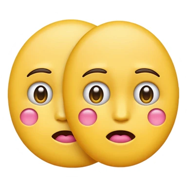 two emojis not happy stuck together no pink cheeks only two  sticker