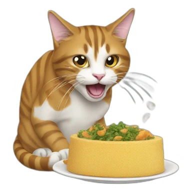 Cat eating swarma sticker