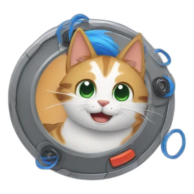 cats playing beyblades sticker