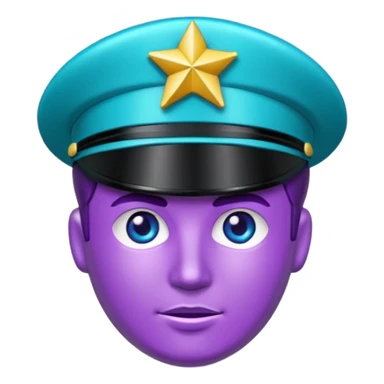 glitter purple and cian pin officer sticker