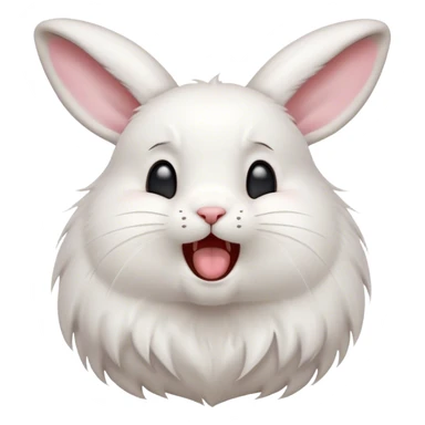 Cinematic Cute Yawning White Rabbit Portrait Emoji, Head tilted slightly with a dramatic, wide-open yawn, showcasing a smooth, silky white fur with floppy ears, round dark eyes barely open in drowsy contentment, Simplified yet irresistibly adorable features, highly detailed, glowing with a soft, cozy glow, high shine, relaxed yet expressive, stylized with a touch of whimsy, bright and endearing, soft glowing outline, capturing the essence of a sleepy yet affectionate bunny, so drowsy it feels like it could stretch out of the screen and curl up for a nap! sticker