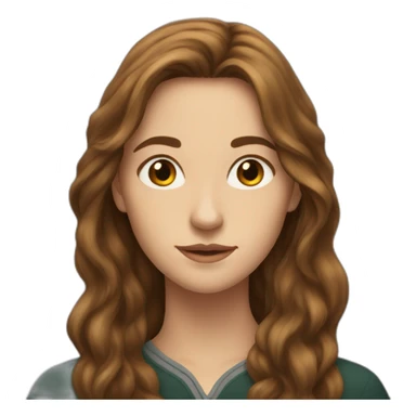 young woman with long brown hair at hogwart sticker