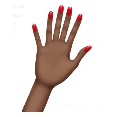 a hand with a red manicure on five fingers lies on top of a dark blue diary sticker