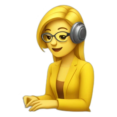 yellow woman designer-doing-wireframes-on-a-laptop sticker
