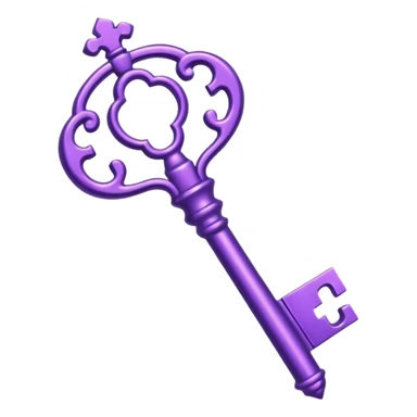 glitter purple key of castle sticker