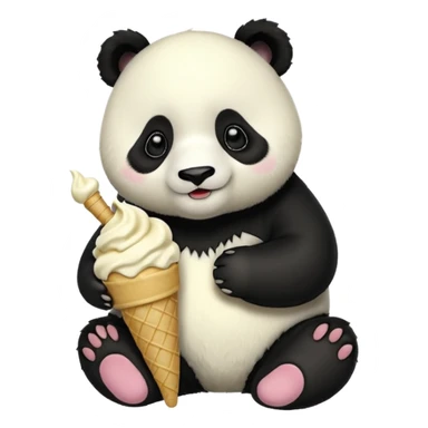 Panda eating ice cream sticker