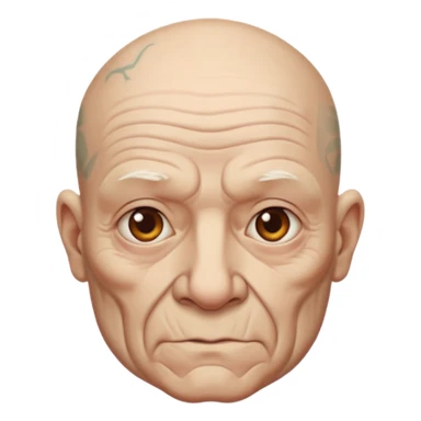 tatooed old bald man  sticker