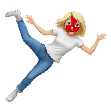 falling girl like in spiderman movie sticker