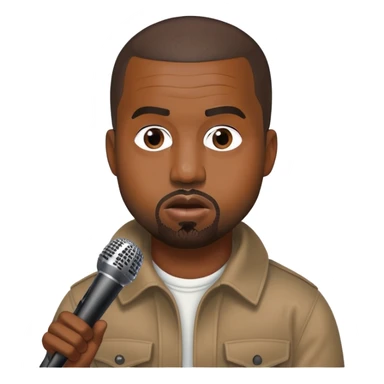 Kanye west with a microphone  sticker
