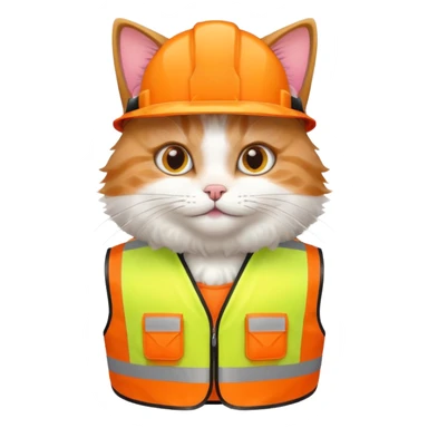 cat in hi-vis vest sticker