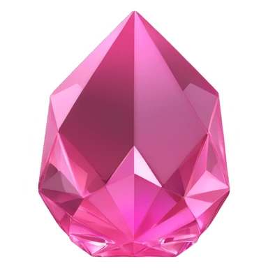 minimal 3D gothic crystal with pink highlight, simple and elegant sticker