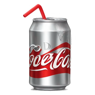 Diet Coke can with a red straw sticker