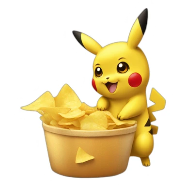 Pikachu qui mange des chips sticker