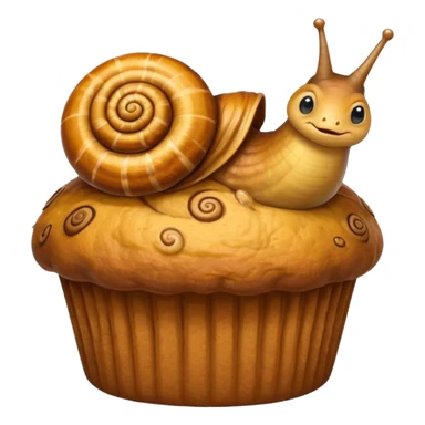 A muffin and a snail sticker