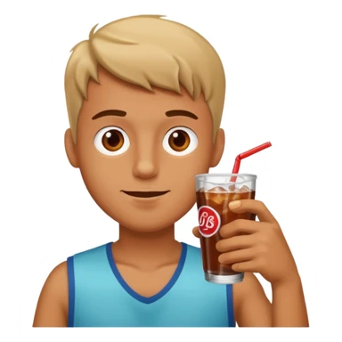 cool portrait of a guy drinking a soda sticker