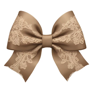 Elegant Pale brown lace bow sticker