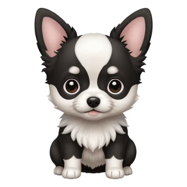 Chihuahua  maltese puppy black and white￼ sticker