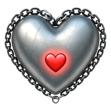 heart with a dark chain and grunge texture sticker