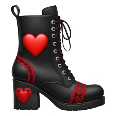goth themed heart with a black lace boot sticker