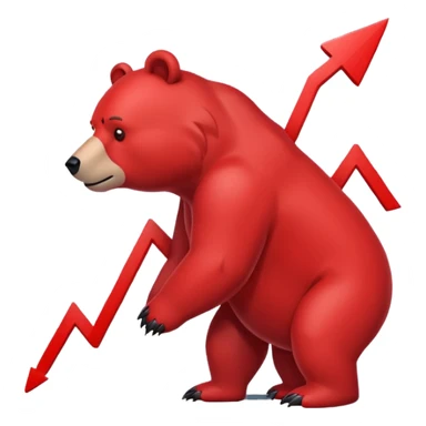 bear market falling finances sticker