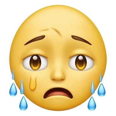Regular yellow faced emoji with a sobbing expression sticker