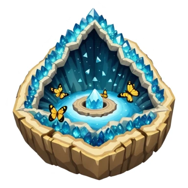 crystal geode split open with moth swarm inside sticker