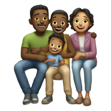 happy moments indoors with family sticker