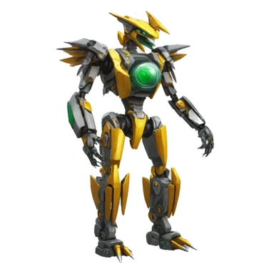 mechanical spiky Medabot-raptor-dragon-Bionicle-mecha full body sticker