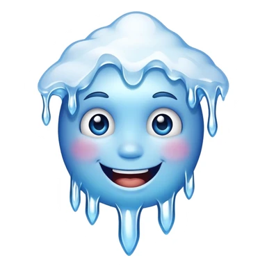Blue smiling freezing face with icicles sticker