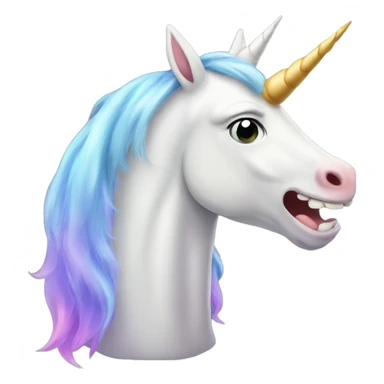 Unicorn sticking its tounge and the tounge is long sticker