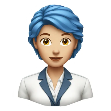  red hair business women white shirt blue jacket sticker