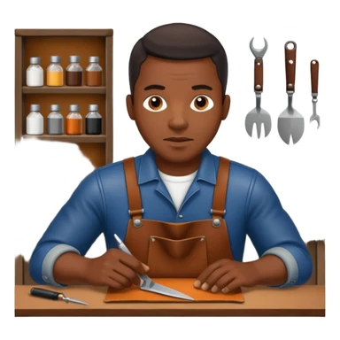 Leather Craft Worker black man  sticker