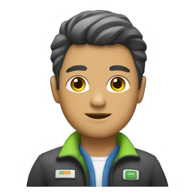 driver human. I don't want you to specify your gender, show me as a human, not a man or a woman. like genderless meoji. Let him use a truck. Let the truck be green. sticker