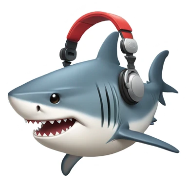 Shark With Headphones  sticker