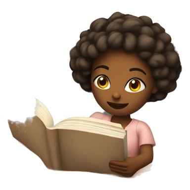 girl in bed reading a book and drinking tea sticker