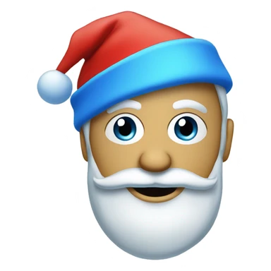 Winter blue laptop with blue Santa hat sticker