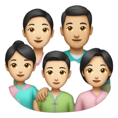 big Chinese family sticker