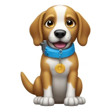 Dog holding water pistol sticker