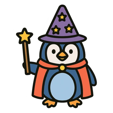 Penguin Wizard sticker
