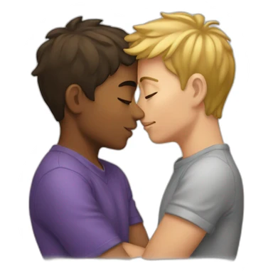gay boys kiss sticker