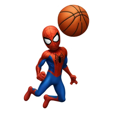 Spider-Man bouncing a basketball sticker