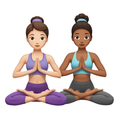Two women doing yoga sticker