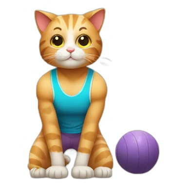 cat in a gym sticker