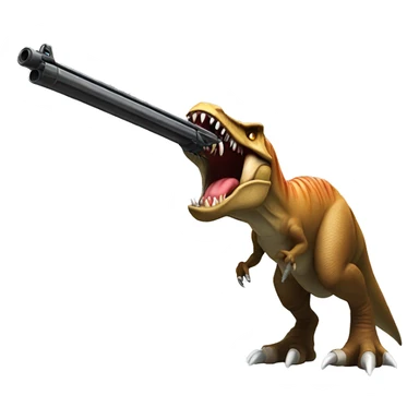 T-rex with a shotgun sticker