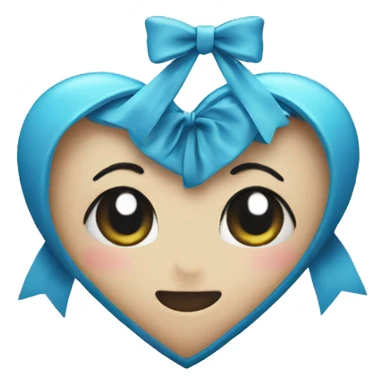 heart with a bow emoji but blue sticker